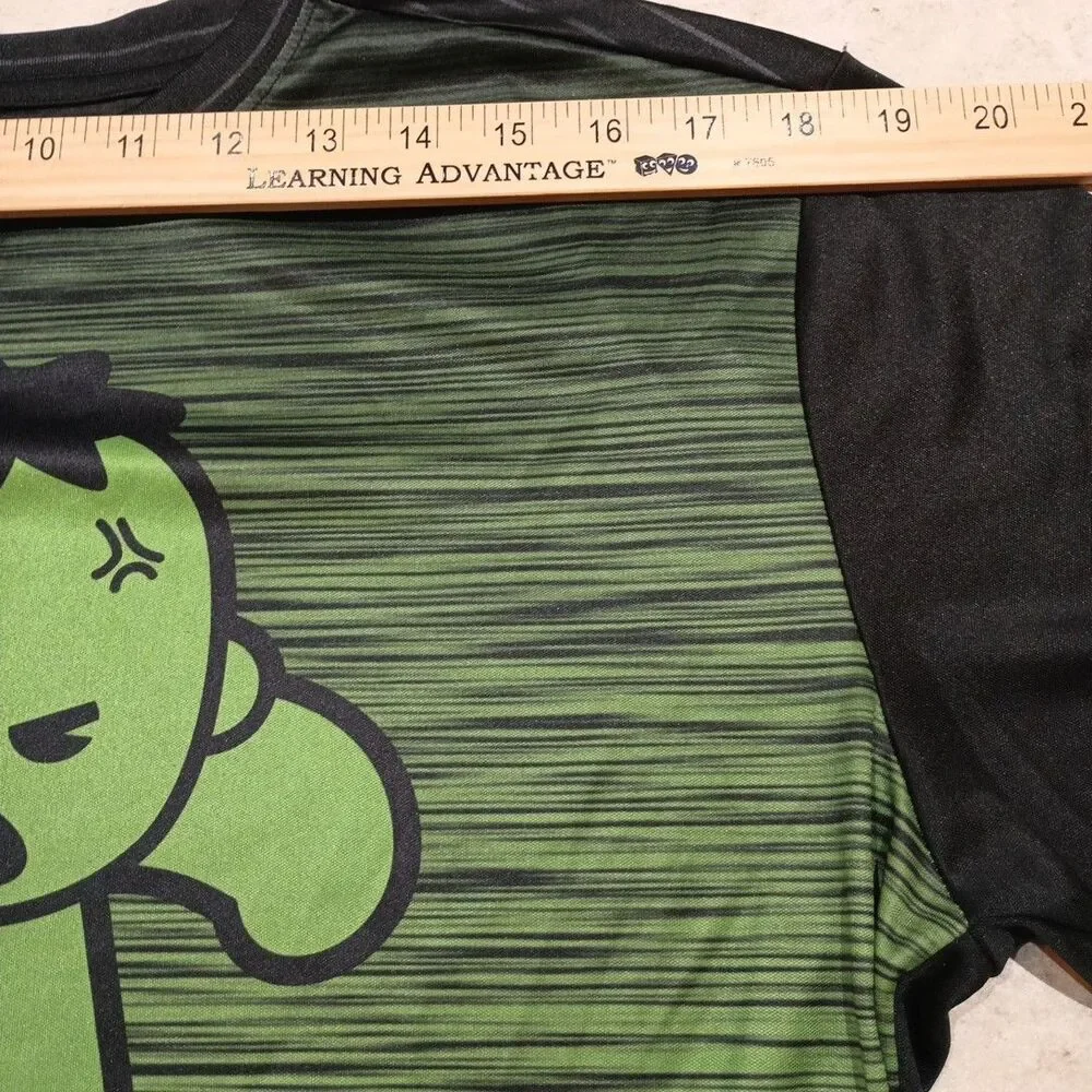 Marvel Baby Hulk Pop‎ Mens T-Shirt Polyester Black and Green Sz Large